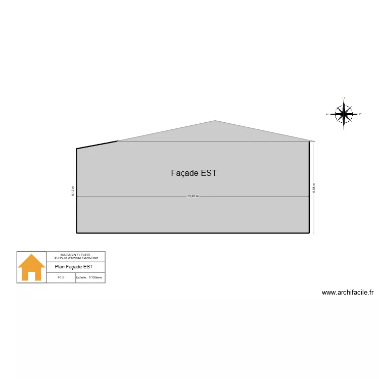 PC 5 plan Fa&ccedil;ade EST. Plan de 