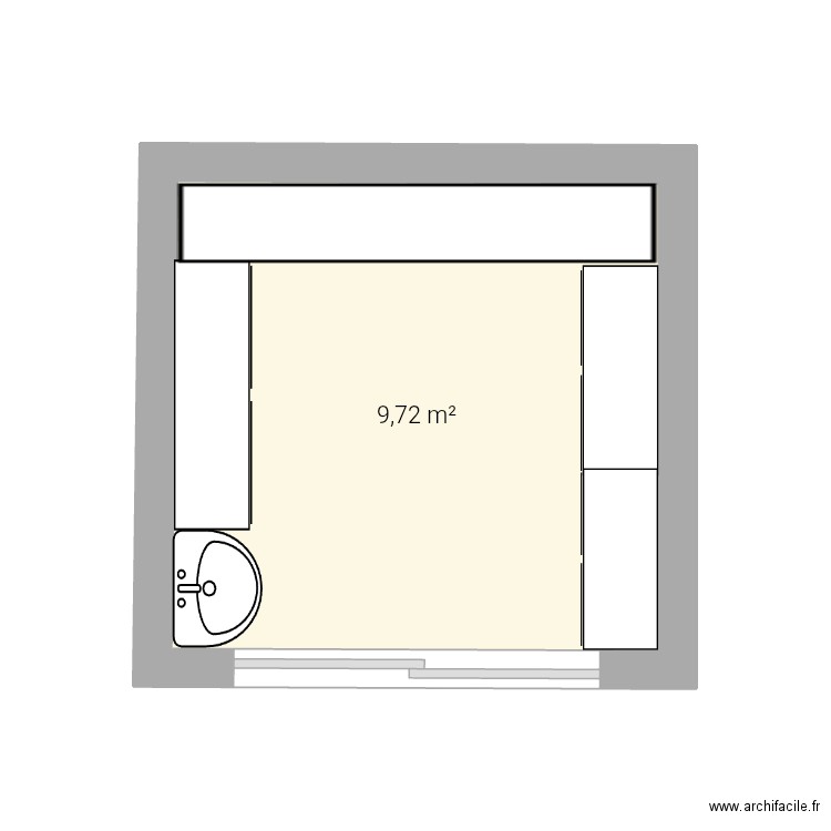 Atelier 2. Plan de 1 pièce et 10 m2