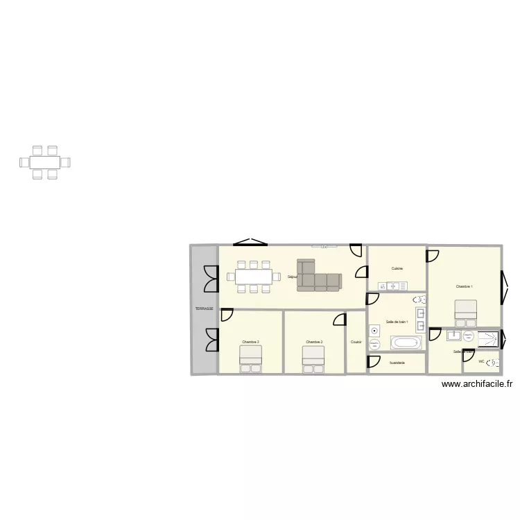 Maison fond. Plan de 11  et 114 m²