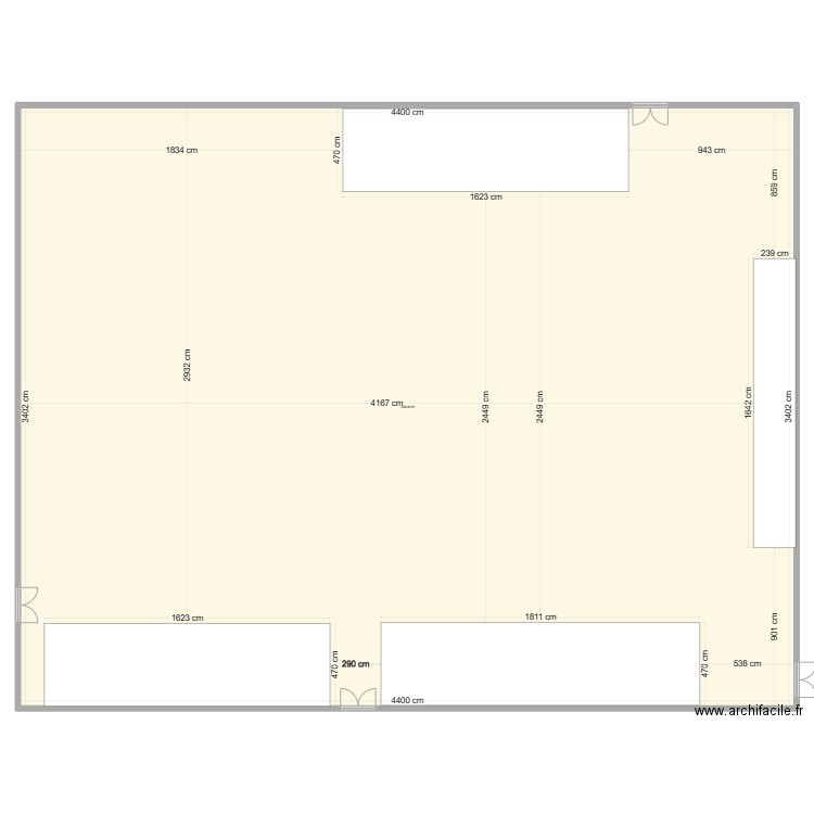 plan tribune 216+216+200. Plan de 1 pièce et 1497 m2