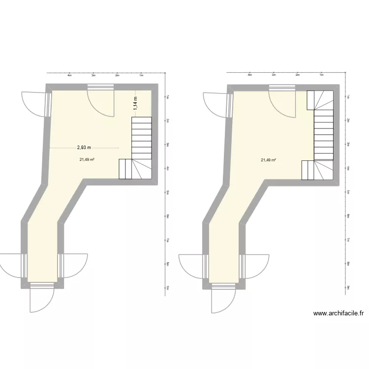 Parties communes St Alban. Plan de 2  et 43 m²
