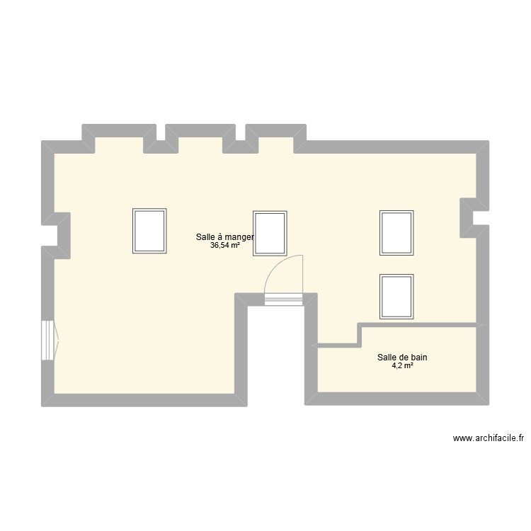 CROQUET. Plan de 2 pièces et 41 m2