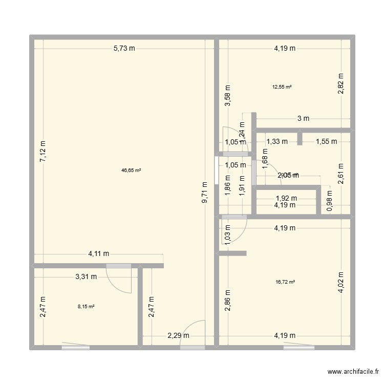 MAUDO et ACODION. Plan de 5 pièces et 93 m2