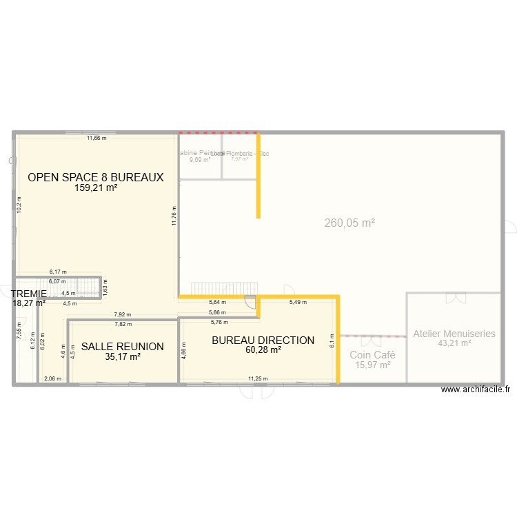 LOCAL FUTUR 2. Plan de 26 pièces et 874 m2