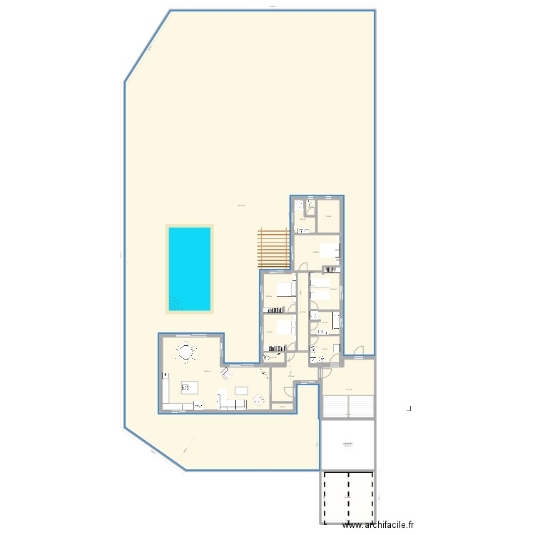 HAGETMAU TERRAIN cinq. Plan de 18 pièces et 1023 m2