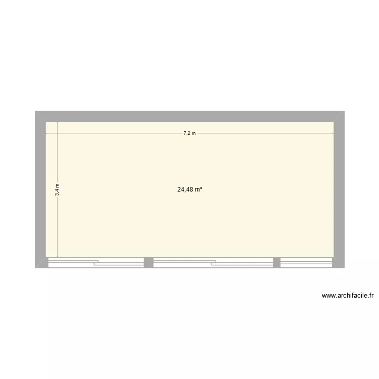 Studio classique. Plan de 1  et 24 m²