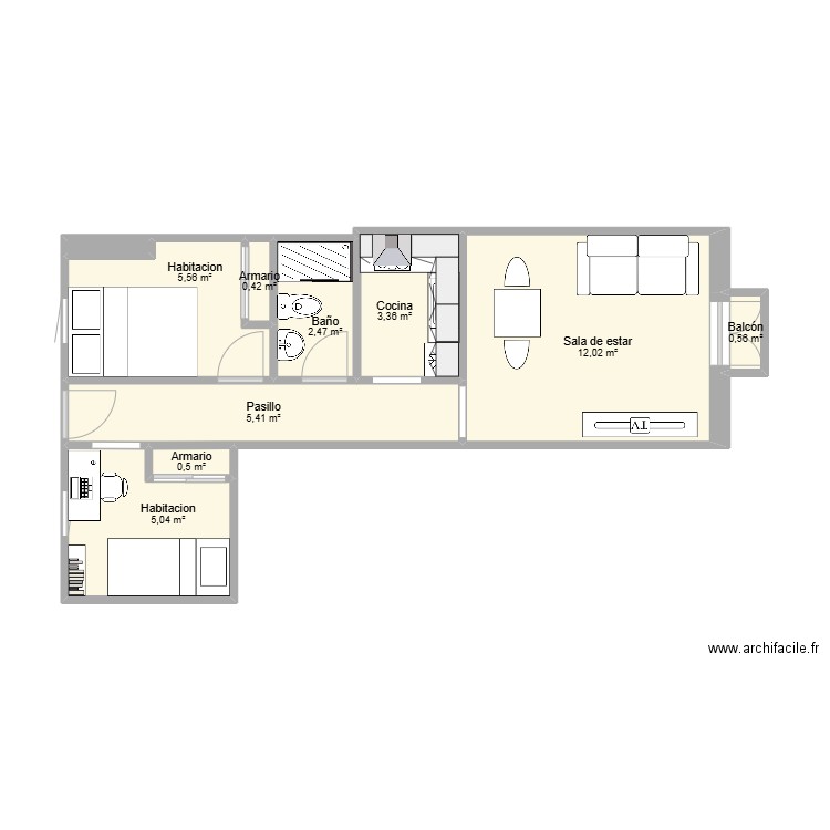 monteleón 7 2C. Plan de 0 pièce et 0 m2