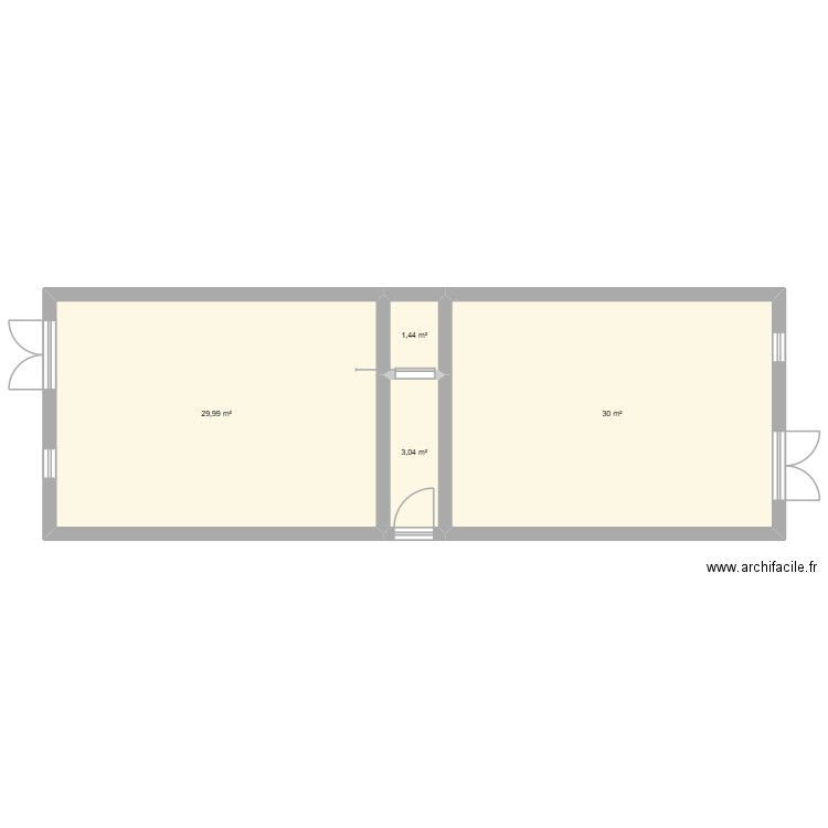CHALET. Plan de 4 pièces et 64 m2