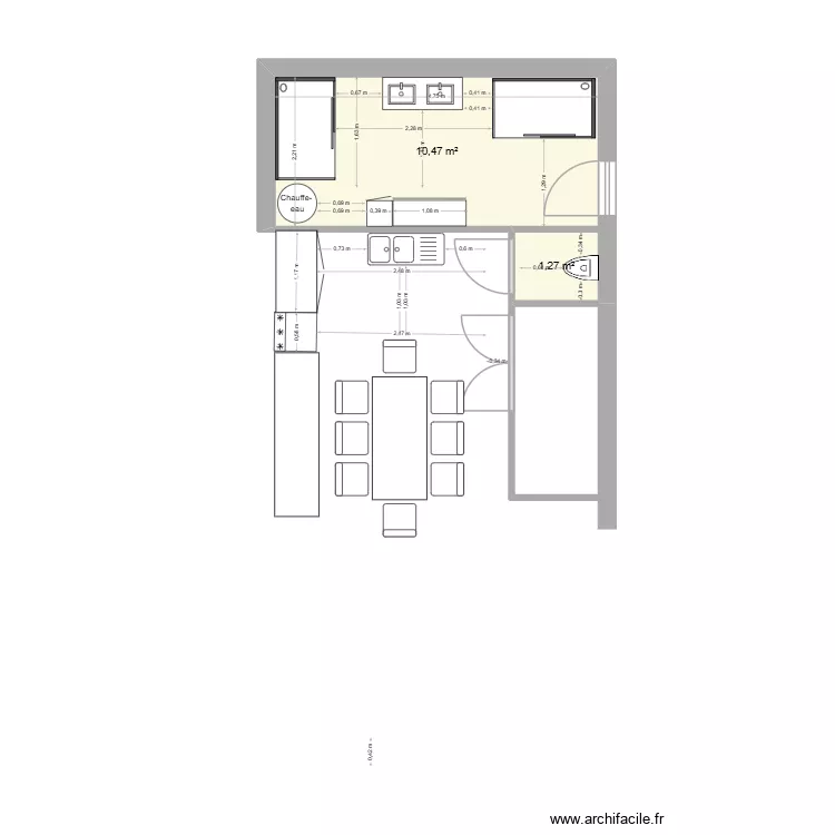 extension1. Plan de 2  et 12 m²
