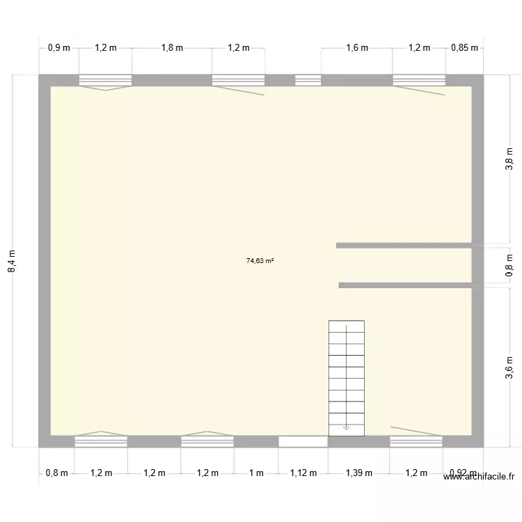Maison 2. Plan de 1 Pièce et 75 m² Maison 2. Plan de 1 Pièce et 75 m²