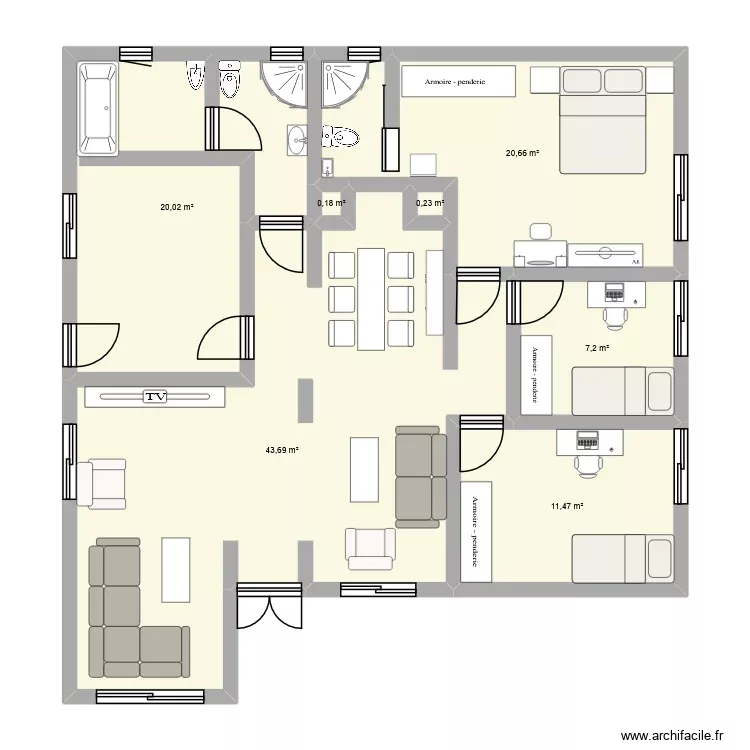 plan 2. Plan de 7 Pièces et 103 m² plan 2. Plan de 7 Pièces et 103 m²