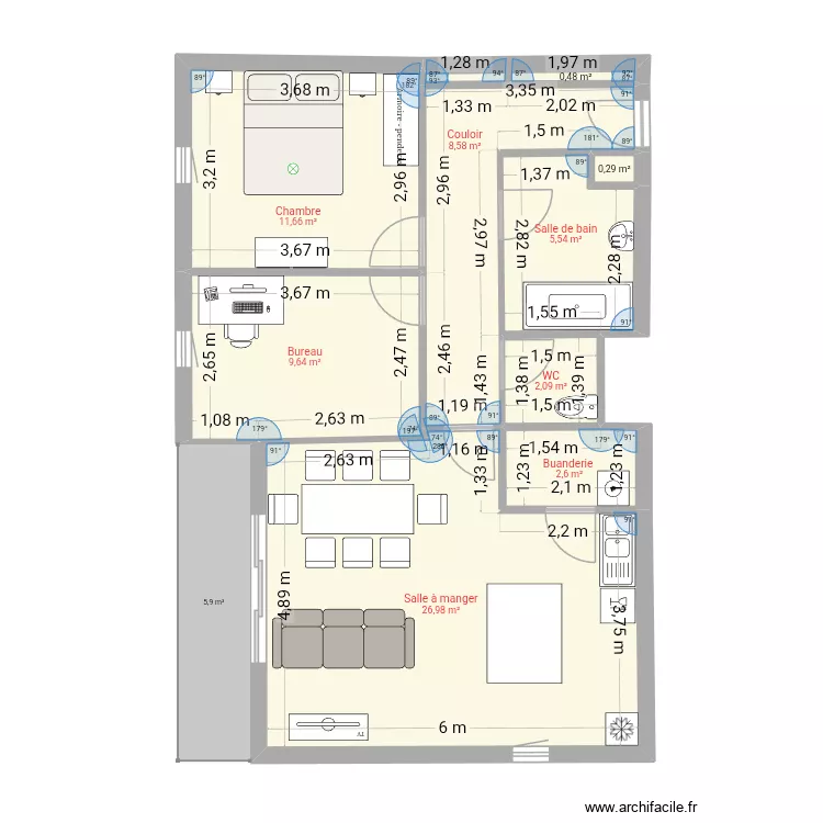 Appartement Tourcoing. Plan de 9 Pièces et 68 m² Appartement Tourcoing. Plan de 9 Pièces et 68 m²