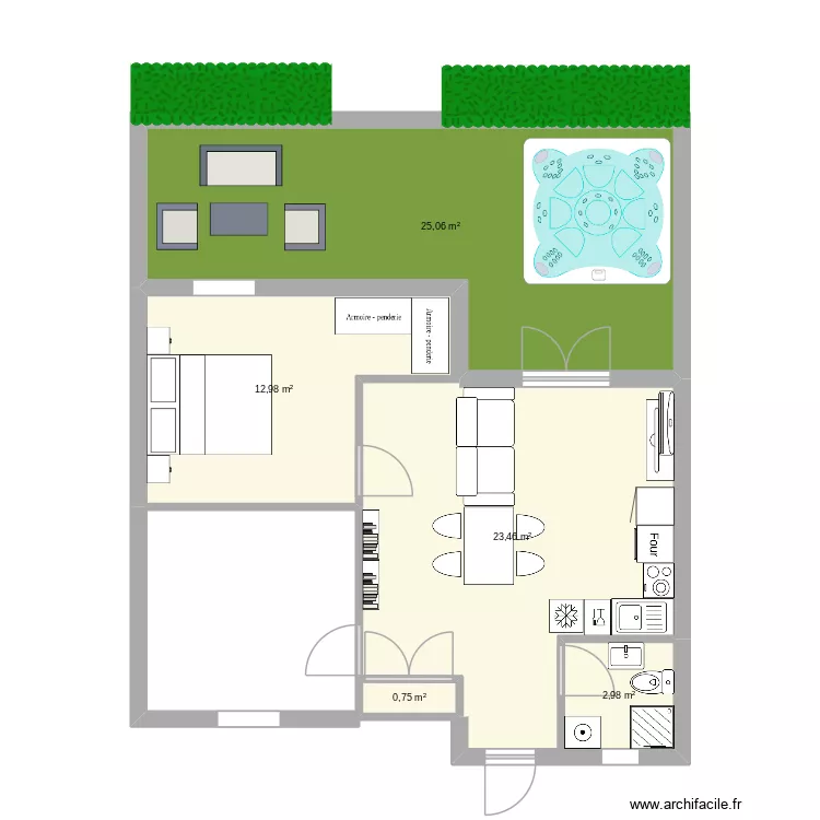 perols. Plan de 5  et 65 m²