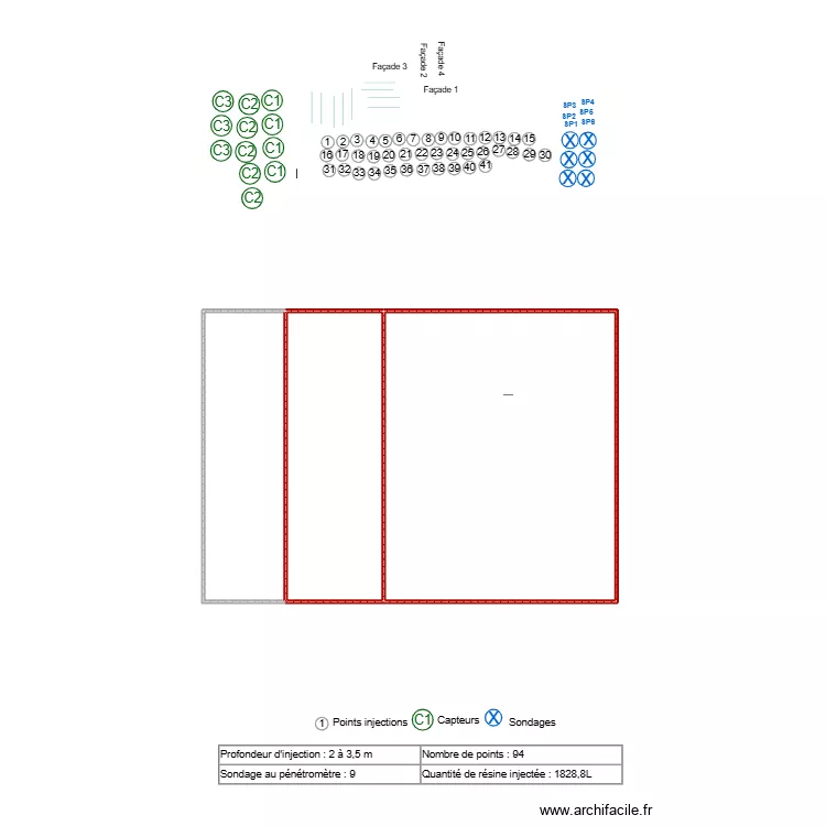 CORDIER. Plan de 4  et 68 m²