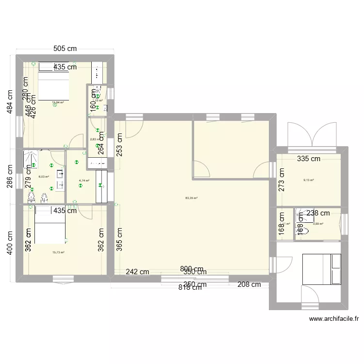 Monpazier eclairage. Plan de 