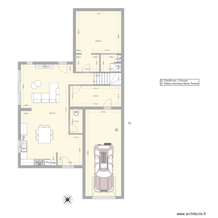 test. Plan de 5 pièces et 139 m2