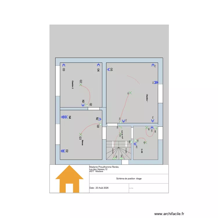 Schéma de position étage. Plan de Schéma de position étage. Plan de