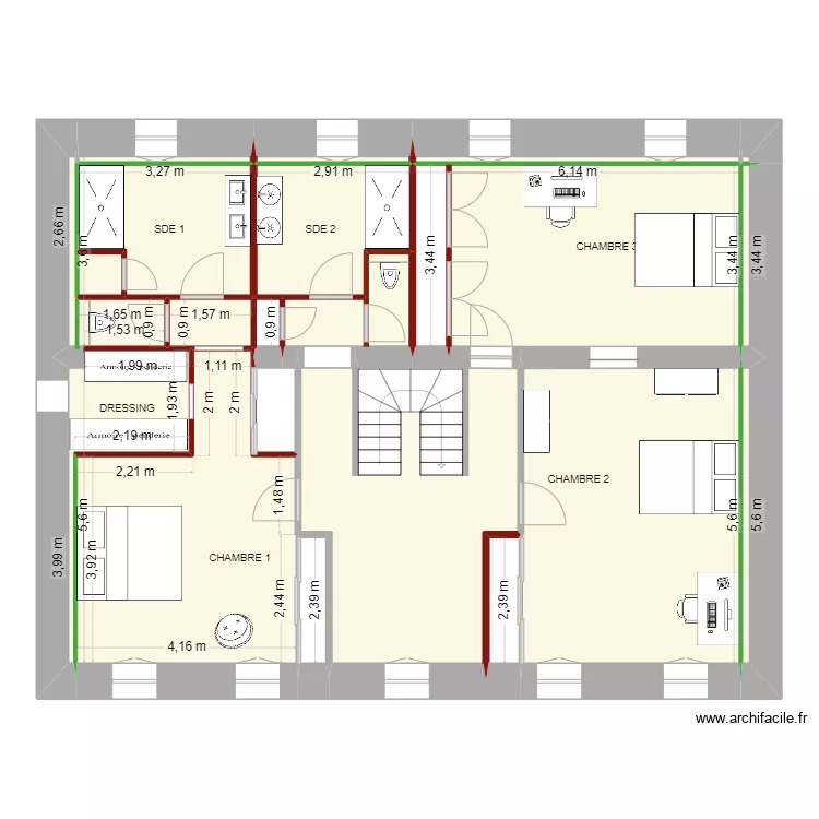 CAROLE & LUDO  PROJET  1&deg; ETAGE. Plan de 
