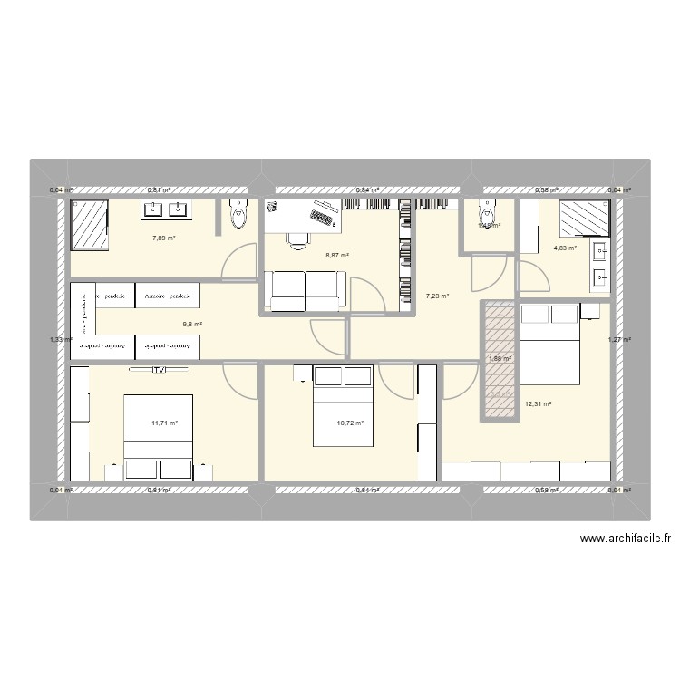 Plan Maison La Gresle. Plan de 40 pièces et 164 m2