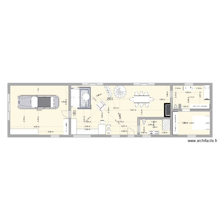 maison 3. Plan de 5 pièces et 121 m2