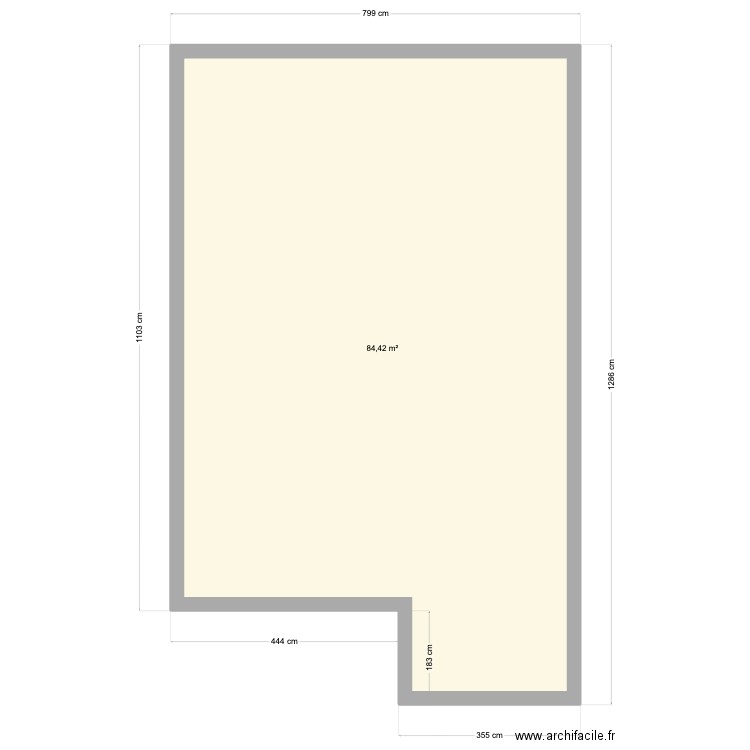 home. Plan de 1 pièce et 84 m2