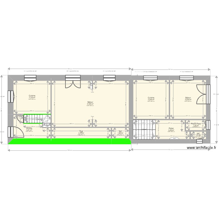 ML24004769. Plan de 35 pièces et 286 m2