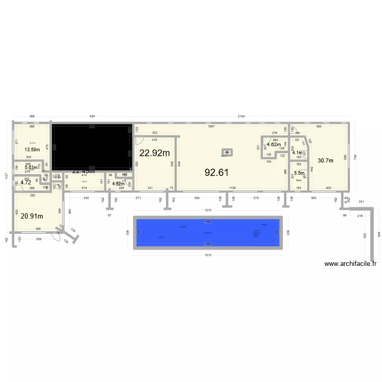 plam de mas villa final  m2 kingsho 1 etage. Plan de 