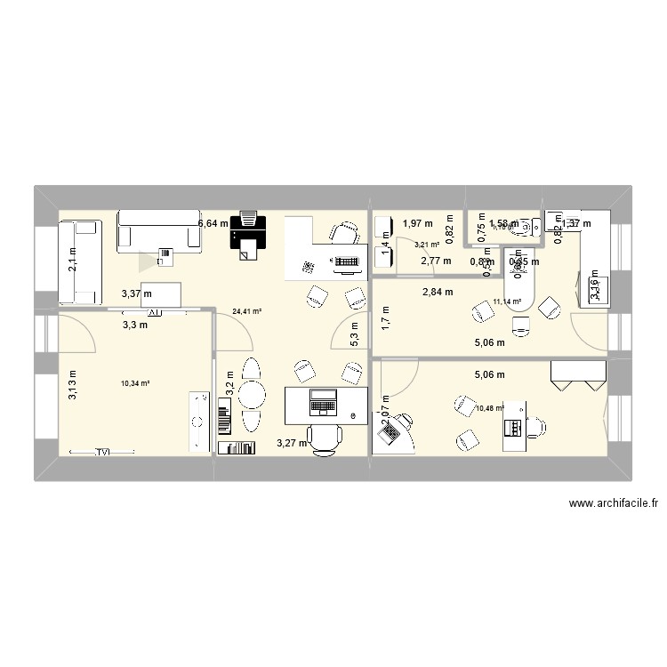 Négocity 5. Plan de 6 pièces et 61 m2