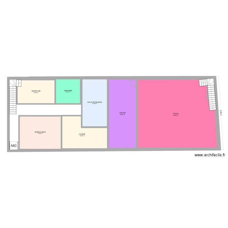 Plan étage. Plan de 7 pièces et 175 m2