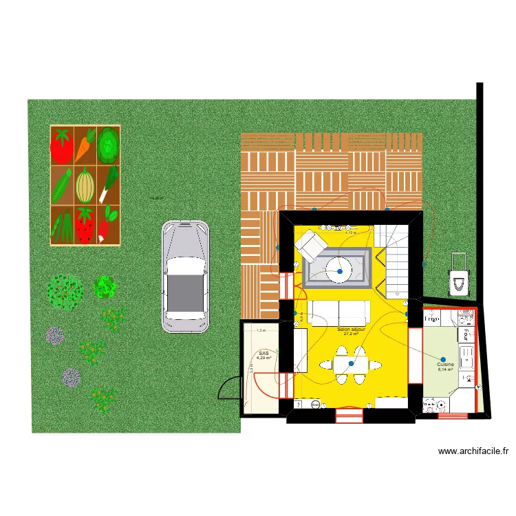 Plan RDC SCI des champs - &eacute;tat projet&eacute; v2. Plan de 