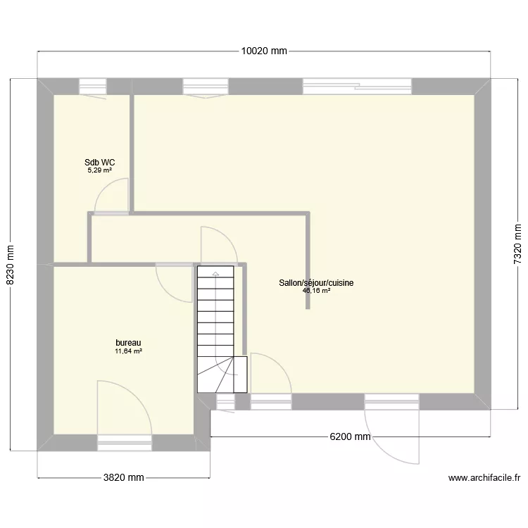 Plan Existant RdC. Plan de 12 et 125 m² Plan Existant RdC. Plan de 12 et 125 m²