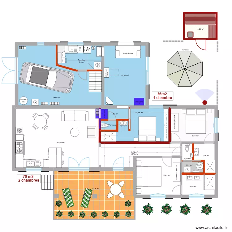 renovation Allemagne 3.4. Plan de 16  et 159 m²