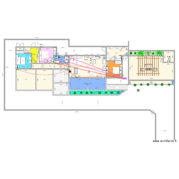 Yanis Gaines COM/ Solair. Plan de 18 pièces et 264 m2