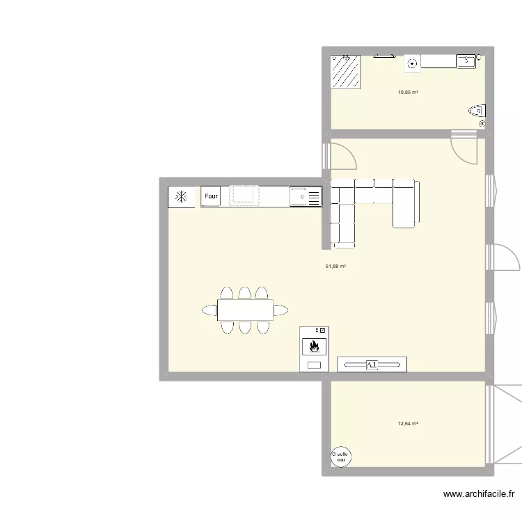 maison. Plan de 3 pièces et 85 m²