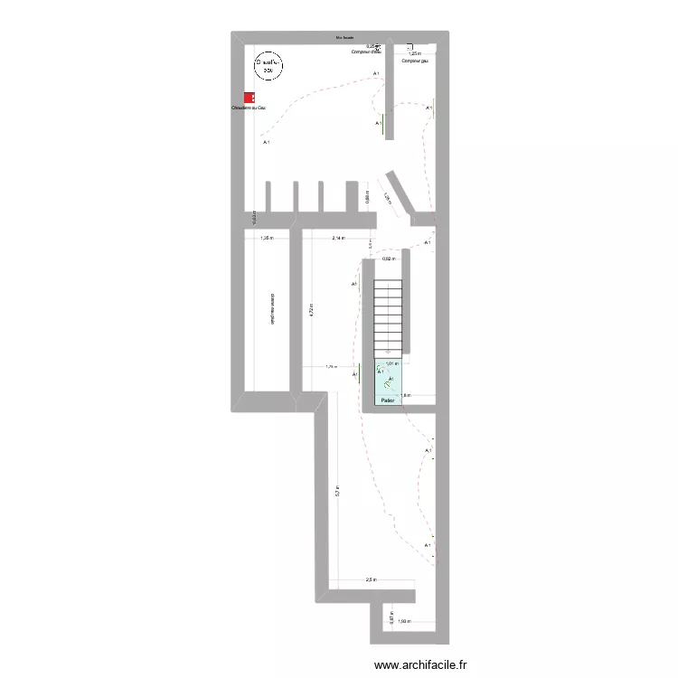 cave 1 &eacute;clairage. Plan de 