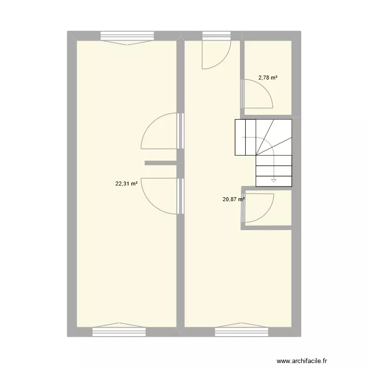 Maison1. Plan de 3  et 46 m²