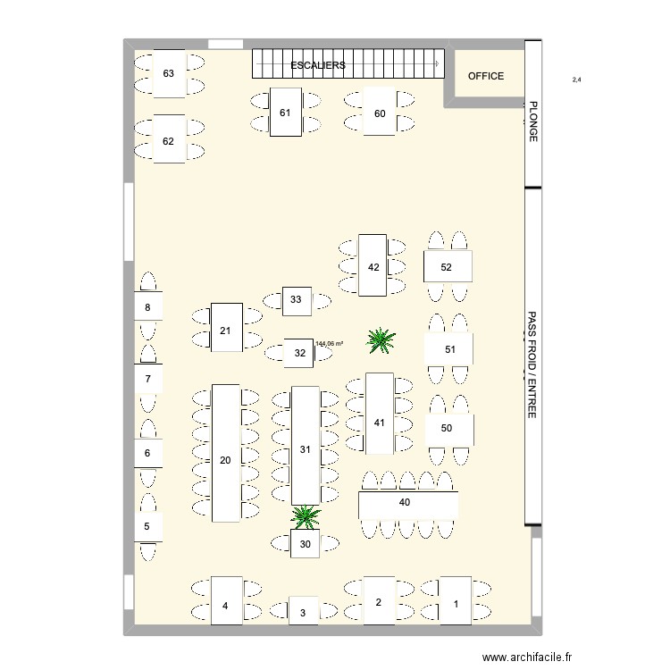 PLAN SALLE INT. Plan de 2 pièces et 146 m2