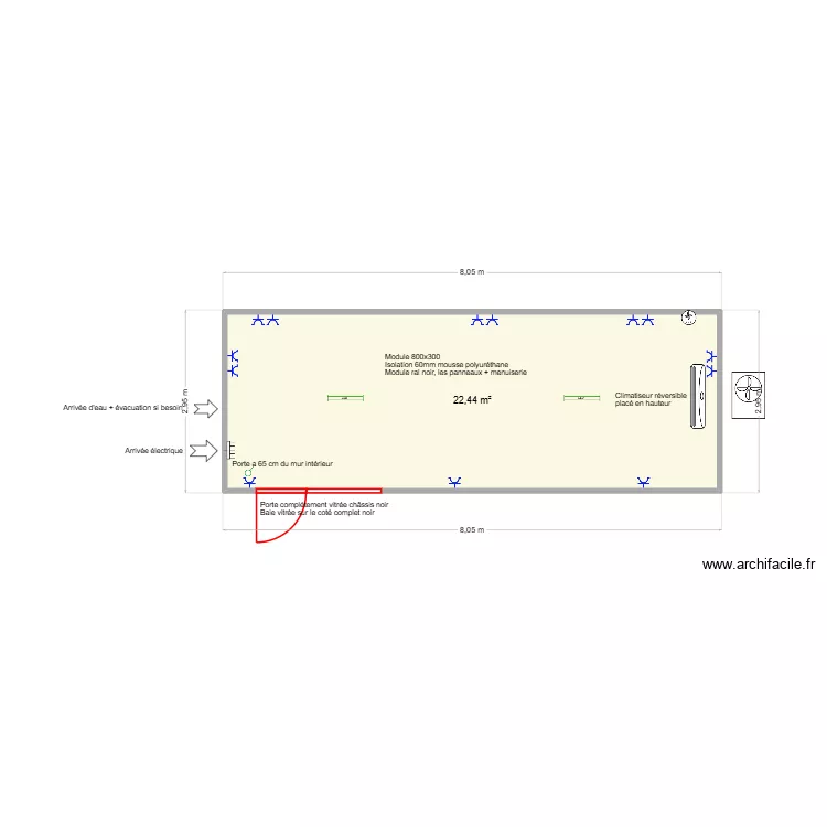 Sichemcoatings. Plan de 1 pièce et 22 m² Sichemcoatings. Plan de 1 pièce et 22 m²