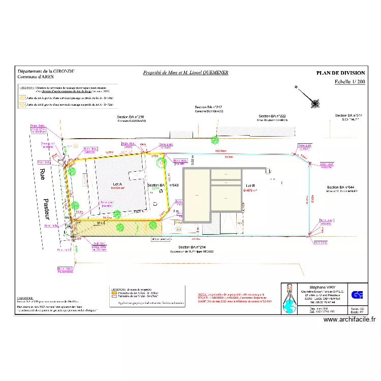bassin ares. Plan de 4  et 133 m²