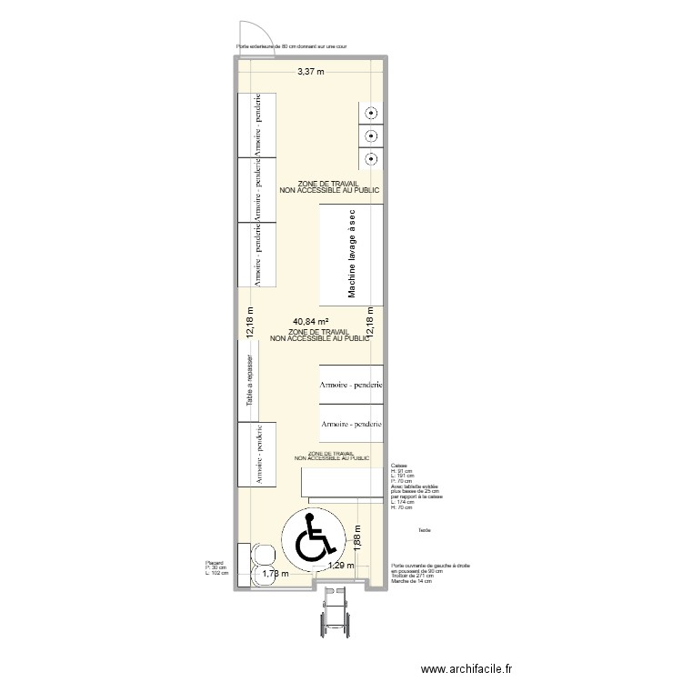 pressing de chambly. Plan de 1 pièce et 41 m2