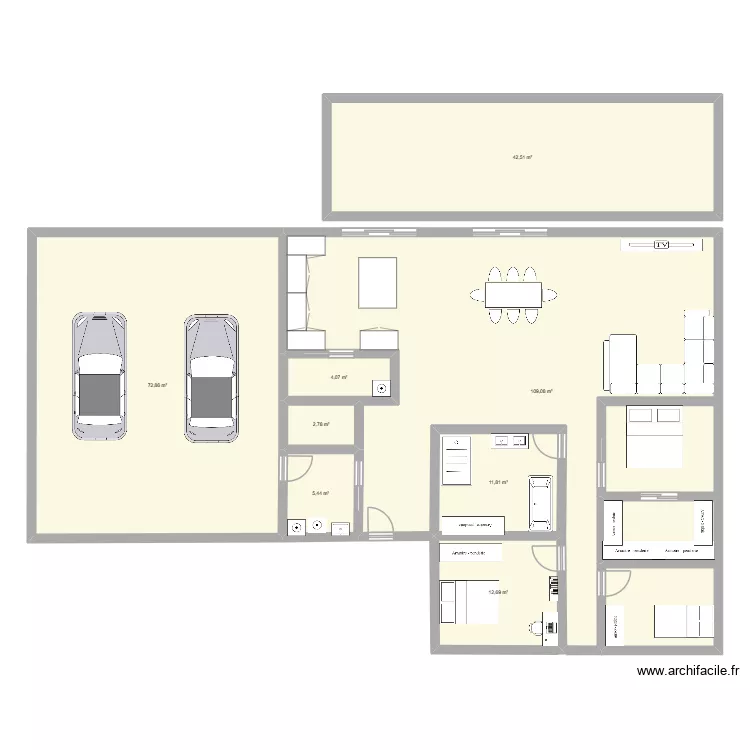 maison. Plan de 8  et 261 m²