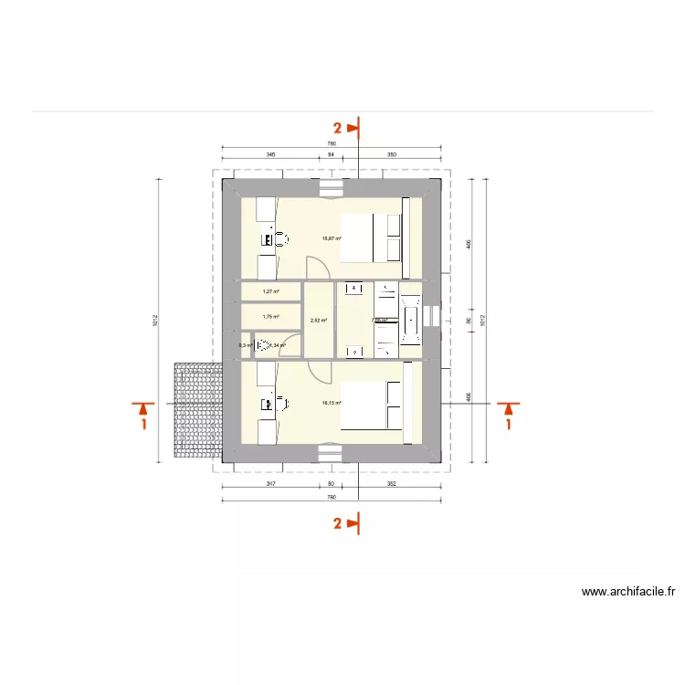 Bayonne R+2.1. Plan de 