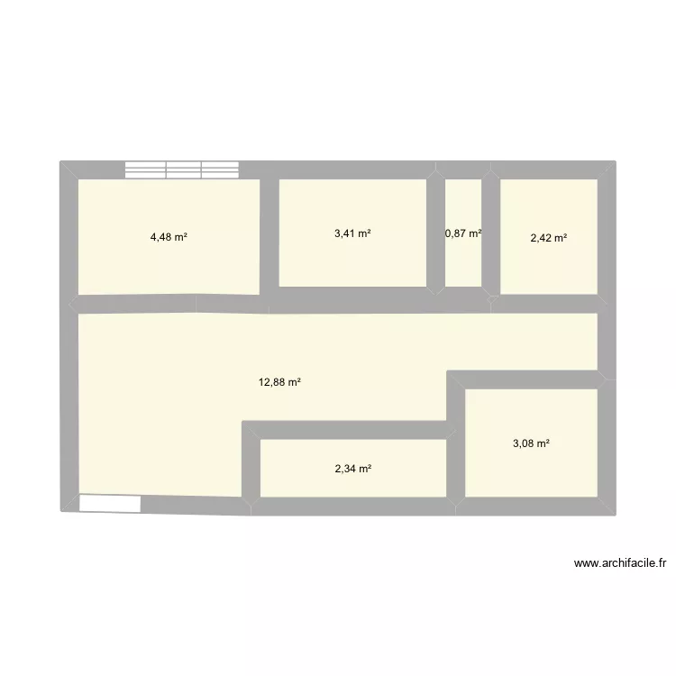 Institut. Plan de 7  et 29 m²
