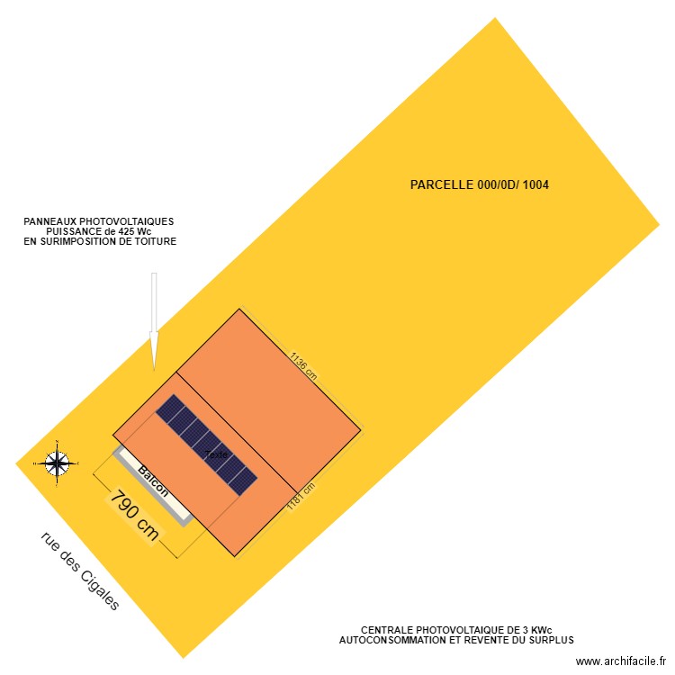 Plan de masse Giner. Plan de 1 pièce et 122 m2