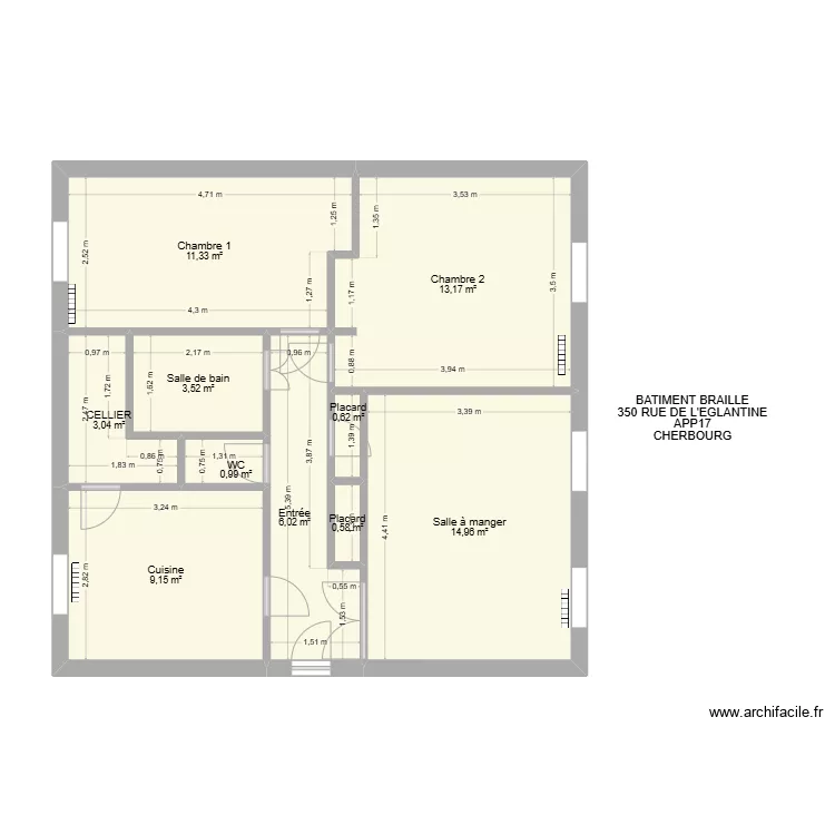 BAT BRAILLE APP17. Plan de 