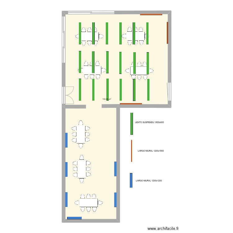 REFECTOIRE - MAIRIE DE SENONCHES. Plan de 1 pièce et 101 m2