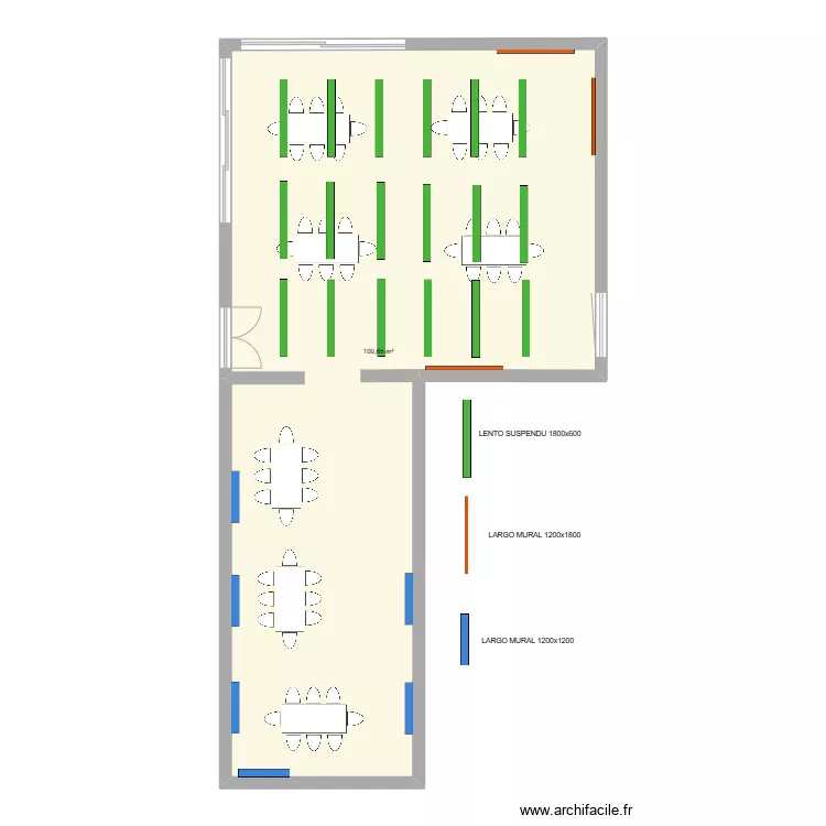 REFECTOIRE - MAIRIE DE SENONCHES. Plan de 