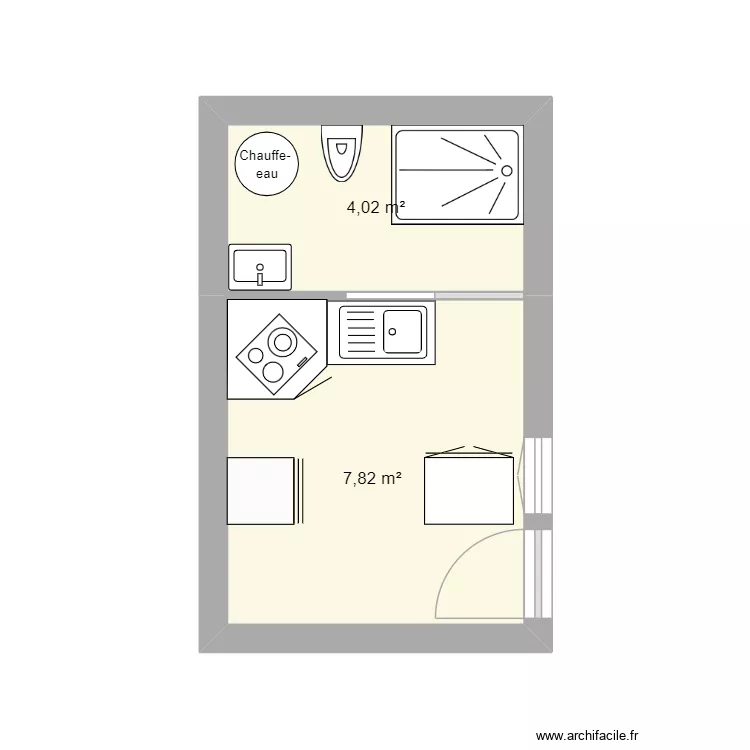 Chez Anne. Plan de 2  et 12 m²