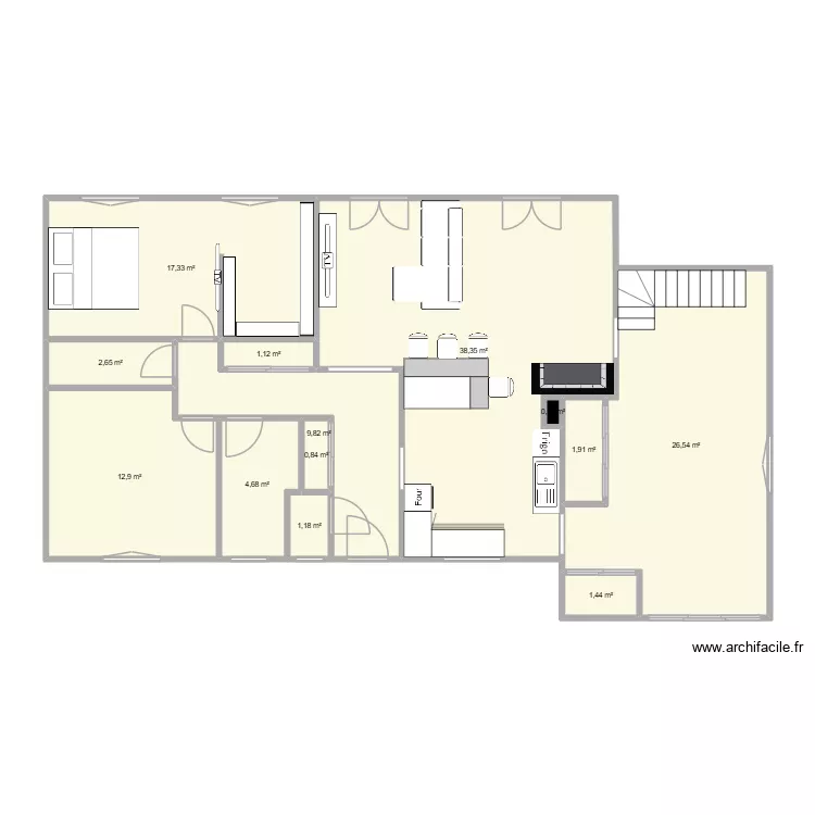 maison bligny 2. Plan de 13  et 119 m²