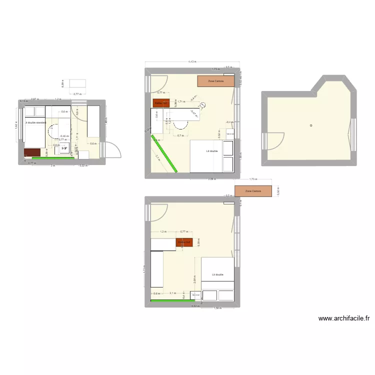 Chambre D&eacute;cembre 25. Plan de 4  et 58 m²